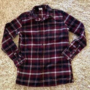 NWOT GAP Boys Organic Cotton Flannel Burgundy Plaid Size XL(12)